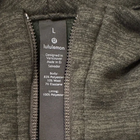 lululemon Heathered Olive Green Full-Zip Jacket - Picture 2 of 3